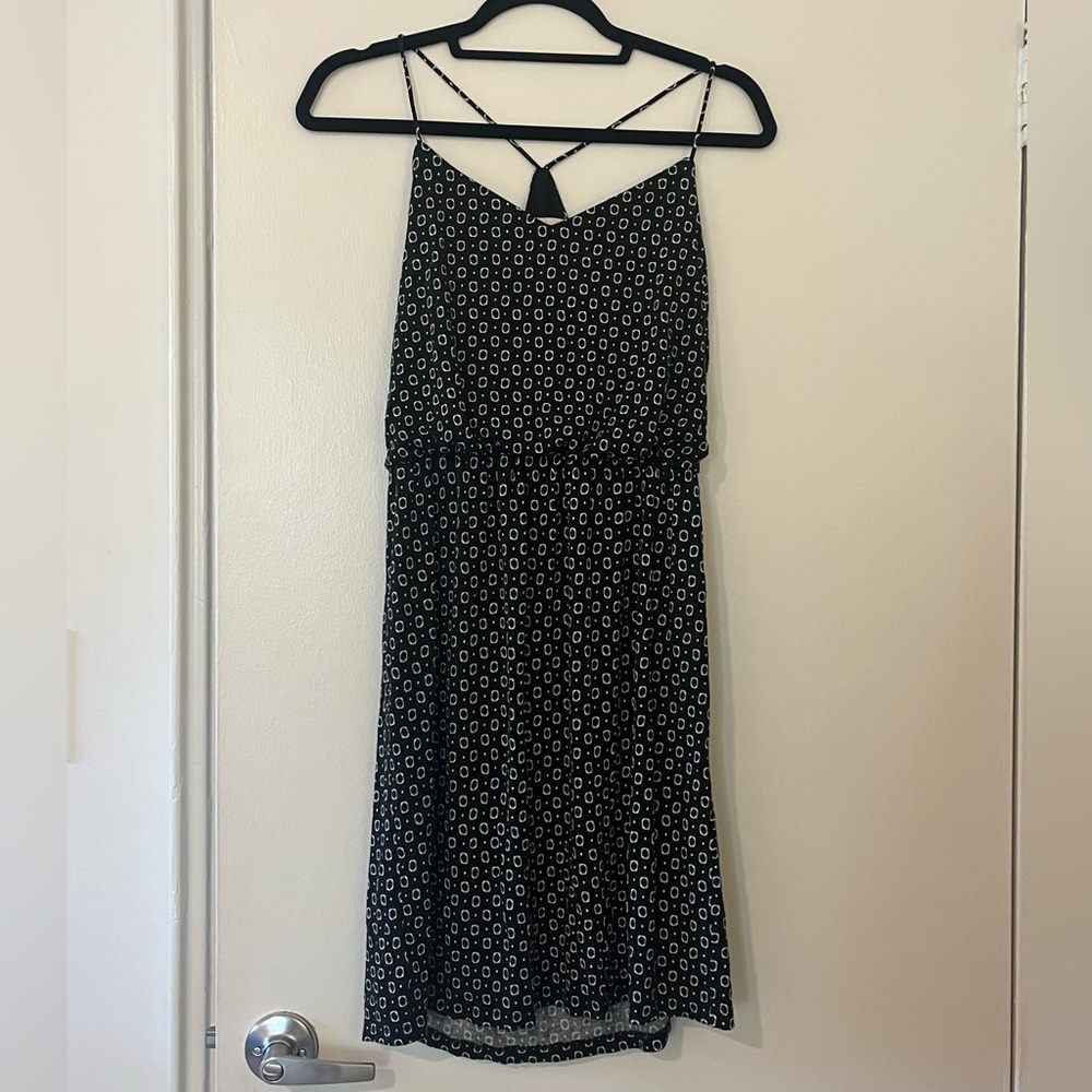 LOFT Black and White Mini Dress - Size M